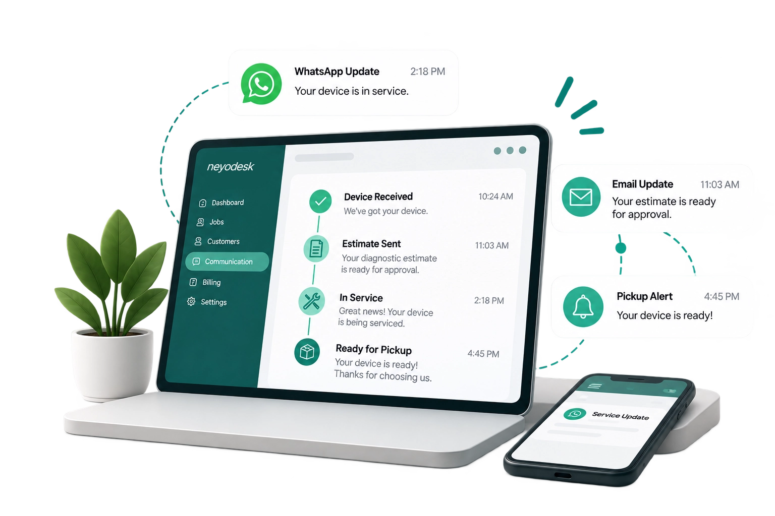 Neyodesk customer communication